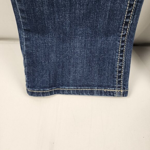 Grace in LA Jeans Womens 10 Blue Bling Flap Pockets Denim Straight Leg (32x32) - Picture 6 of 11